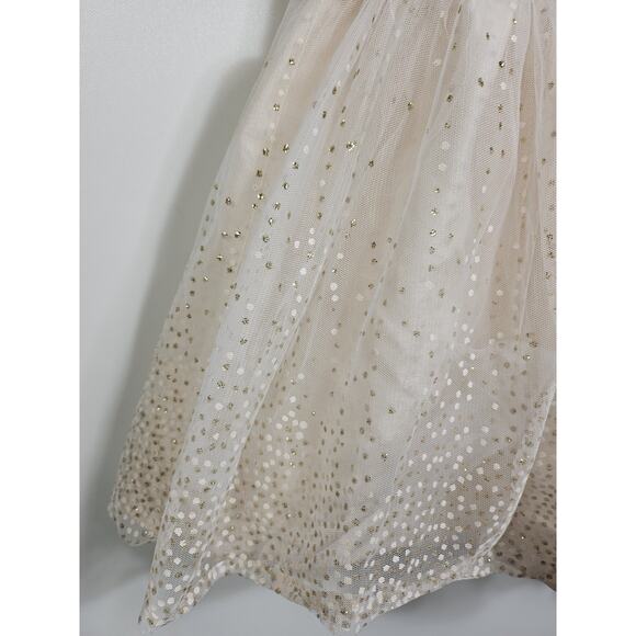 Holiday Editions Girl's Tan Gold Sparkle Dress Size 18M - Picture 3 of 12